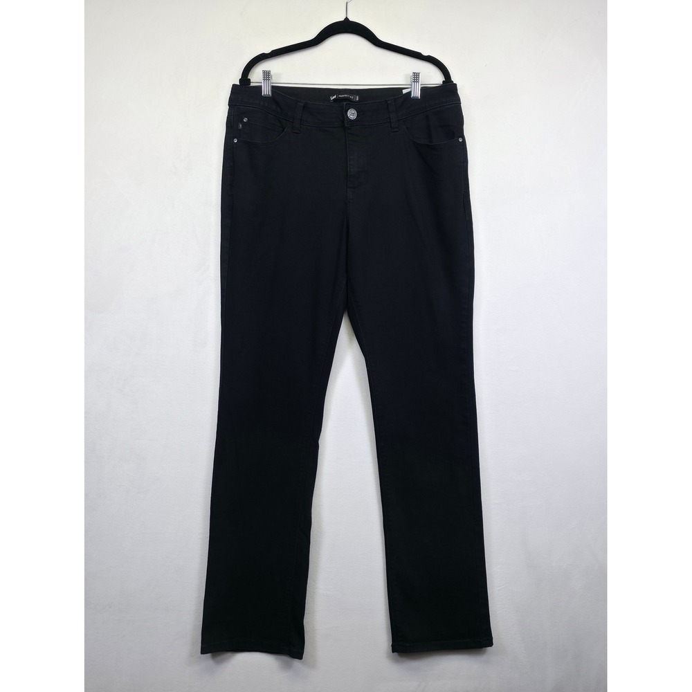 Lee Jeans Womens 16L Black Slim Perfect Fit High Rise‎ Stretch Denim Minimalist